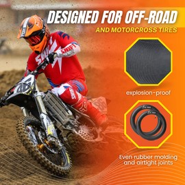 (2-Pack) 110/100-18 (4.50 X 18) Motorcycle Inner Tubes - 18 Inch Dirt Bike Natural Rubber Tubes - Pinch and Puncture-Resistant Tubes - TR4 Valve Stems - Designed for Off-Road and Motocross Tires
