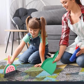 Ouligay Mini Handfeger und Schaufel, Kehrblech und Handfeger Klein, Tischbesen mit Schaufel, Kehrschaufel Set, Tischkehrset Mini Besen Kehrblech für Haus, Büro, Schule Haustier Reinigung