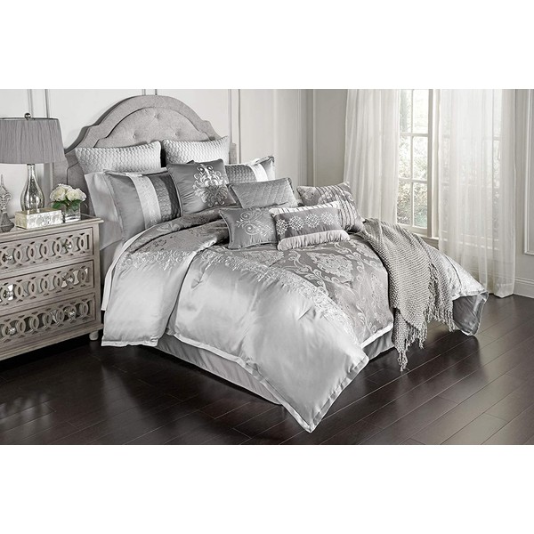 Riverbrook Home 12-Piece Comforter Set, King, Kacee - Platinum