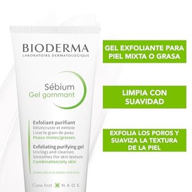 BIODERMA, Sébium Gel Exfoliante Purificante, Limpiador Facial para Imperfecciones, Skincare Piel Grasa o Mixta, 100ML
