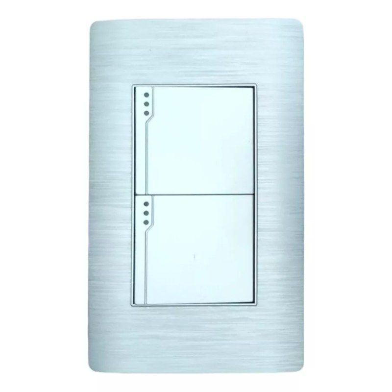 CL Apagador Doble Reforzado Switch De 2 Lineas Metalico