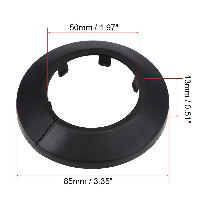sourcing map 50mm Pipe Cover Decoration PP Plastic Water Pipe