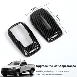 RT-TCZ Funda para llavero, funda de protección, accesorios para Dodge RAM 2018-2022, grano de fibra de carbono