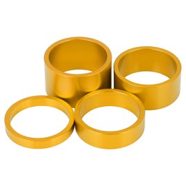 X AUTOHAUX 4 Pcs Bike Headset Spacer Bicycle Aluminium Alloy Handlebar Stem Spacers Fork Washer Gold Tone Fit 11/8inch Stem 5 10 15 20mm