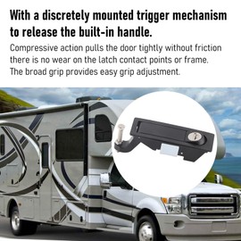 KIMISS Compression Latch, Zinc Alloy Compression Latch Adjustable Lever with Locking Trigger Lock for RV Marine Boat Cabinet Toolbox Compression Latches