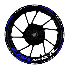 CBR 17 inch Wheel Rim Stickers Decals Tape Compatible with CBR1000RR-R 2004-2025 Motorcycle Reflective Rim Tapes Sticker Stripe(Dark blue)
