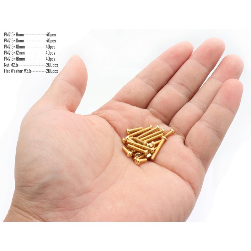 LBY 600pcs M2.5 Machine Screws(Truss Head), Phillips Pan Head Bolts