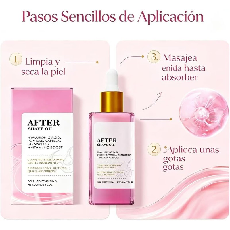 Aceite Pós-Afeitado para Cabello y Piel con Aroma a Fresa