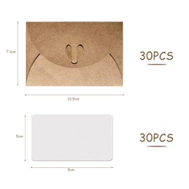 30 Pieces of Kraft Paper Love Buckle envelopes with Blank Paper Cards, Retro envelopes, Creative Love Buckle Decoration, Used for Gift Cards, Invitations, Holidays, Birthday Cards