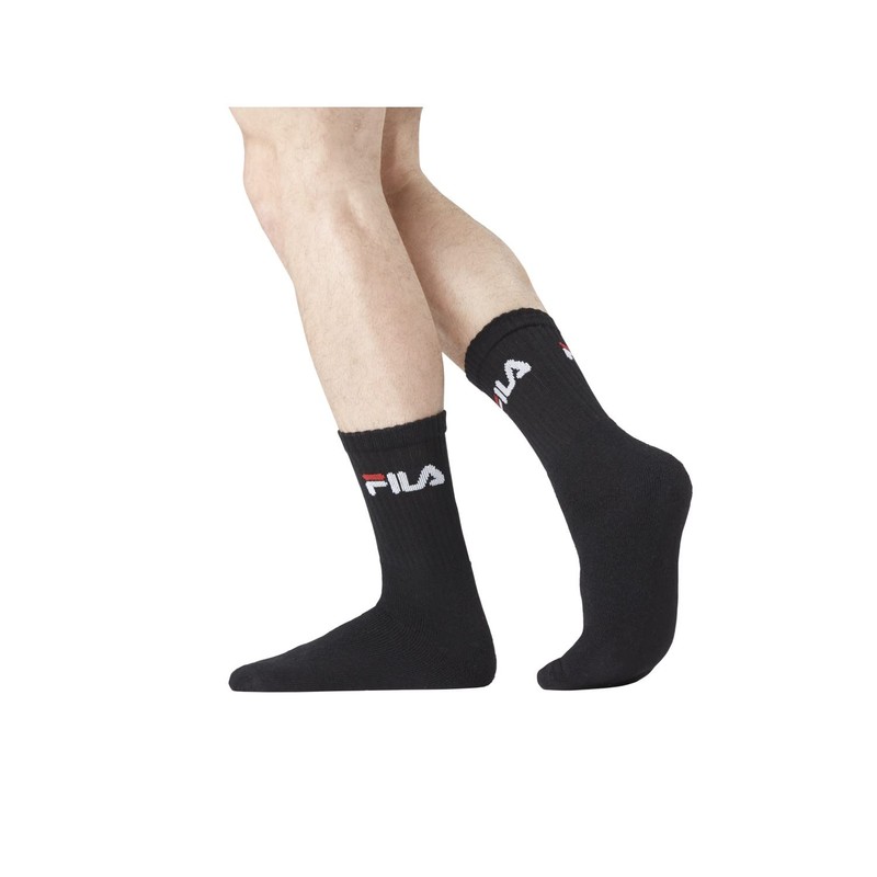 FILA Men's Casual Socks (Pack of 12), black / white
