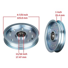 H&H bros 2 Deck 42" Flat Idler Pulley Kit for Craftsman Z6000 ZS6500 42" Deck Pulley Kit