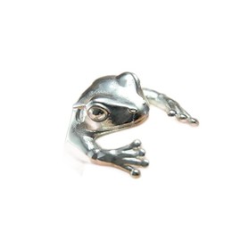 XHY Retro Frog Ring, Vintage Sterling Silver Frog Ring for men and women, Adjustable Creative 3D Open Ring Jewelry Gift for Valentines Day Party Birthday