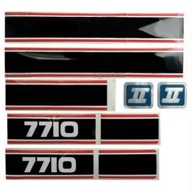 Aftermarket MAE30-1304 Black & Red Hood Decal Set fits Ford New Holland 7710 Tractor