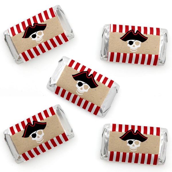 Beware of Pirates - Mini Candy Bar Wrapper Stickers -