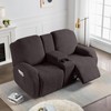 Ruaozz Stretch Loveseat Recliner Covers with Console 4-Pieces Recliner Sofa
