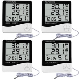 ThreeH 4 Pack Temperature Humidity Monitor Indoor Outdoor Digital Hygrometer Thermometer for Home Fish Tank Measure in Fahrenheit/Celsius