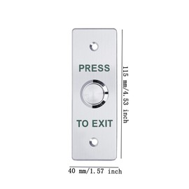Push to Exit Button，12V DC Push to Exit Switch with LED Light, IP67 Waterproof,NC/NO/COM Outputs, Surface Mount Request-to-Exit Device for Access Control Systems (115X40-A)