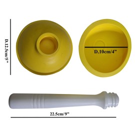 NewFerU Small Plunger Pump Liquid Plumber Clog Remover Cleaner Unclogger Tool for Toilet,Kitchen Sink Drain,Bathroom Shower Tub with Portable 4 Inch Cup and 9 Inch Handle (Yellow)