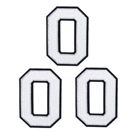Guokuai 3Pcs Chenille Numbers Patches Iron Sew on Varsity Size 4.5" Embroidered Patch for Clothing Hat Shirt Bag Dress Jeans DIY Accessories (Black Edge,0)