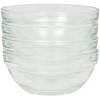 Set of 4 Stackable 3.5-Inch Serving/Mixing Prep Clear Glass Bowls.