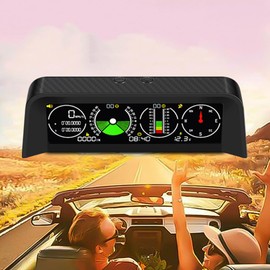 OBEST Car Head Up Display Car, GPS Speedometer, Universal Car HUD Motorcycle Display with Overspeed Alarm, Fatigue Warning, Watch Compass Speedometer, for All Vehicles