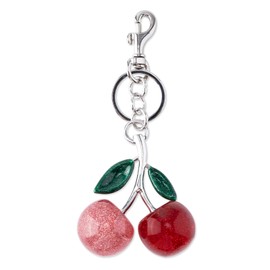 GTUDOR Cherry Bag Charm with Key Ring, Cherry Keychain Purse Charm for Handbags Cute Key Chains Accessories for Women (Red)