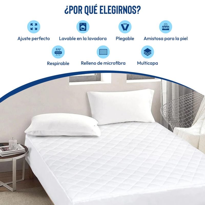 Enviroflex Quilted Mattress Topper Universal Comfort with Waterproof Protection Extra