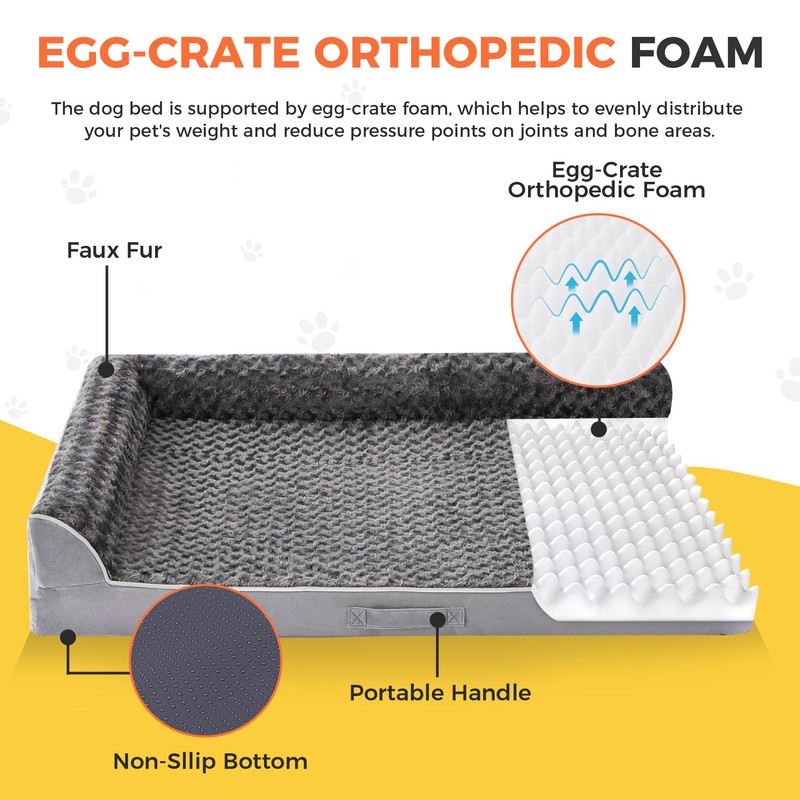 Aeroluxe Dog Bed Large Sized Dogs, Orthopedic Dog Bed for