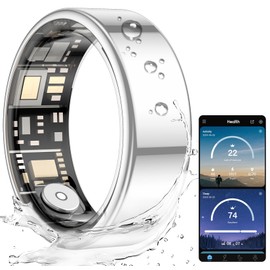 FENDALE 𝗔𝗱𝘃𝗮𝗻𝗰𝗲𝗱 𝗦𝗺𝗮𝗿𝘁 𝗥𝗶𝗻𝗴, Fitness Tracker, Sleep Quality & Pressure & Heart Rate & Blood Oxygen Monitor, IP68 Waterproof, Up to 7-Day Battery, No Subscription Fees, Sliver #9