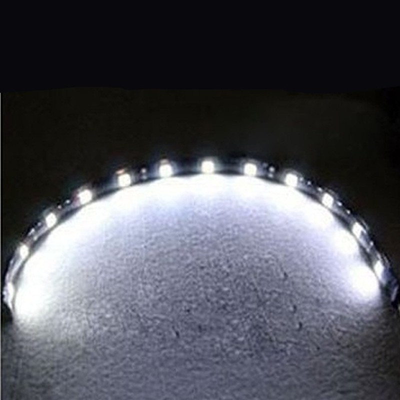 E Support 5Pcs White 12v 15 Led 30cm Car Flexible