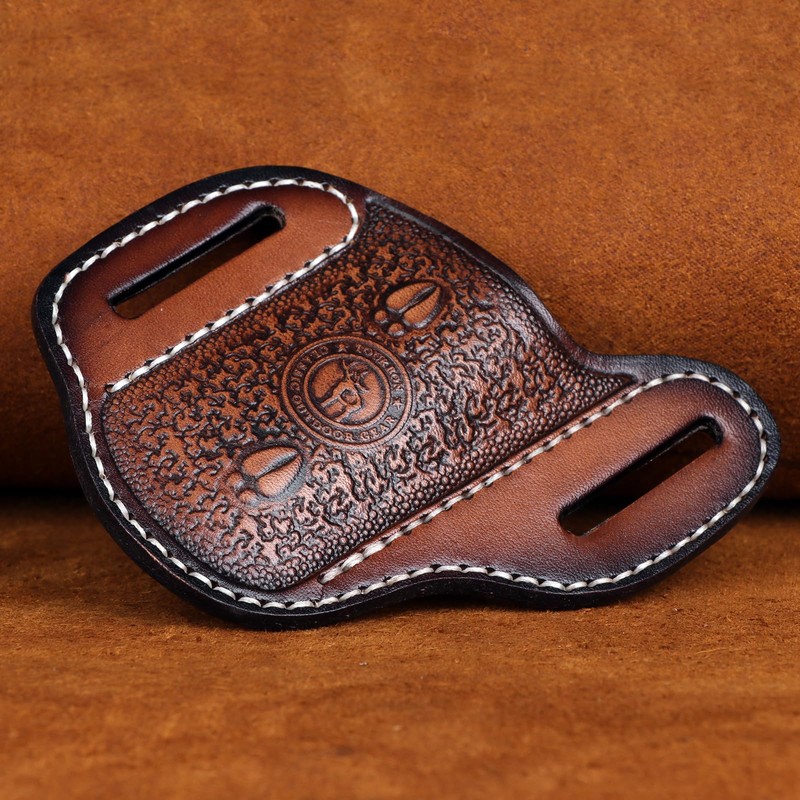 Leather Pocket Folding Knife Sheath Belt Holster Knives Case EDC