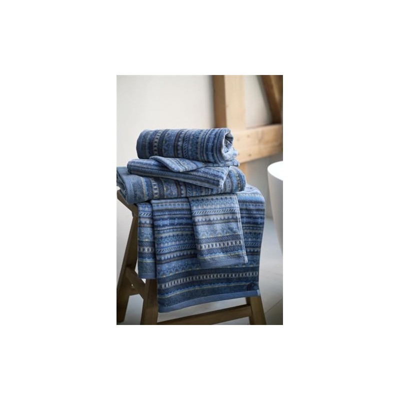 PIP STUDIO Geometric Print Bath Towel Dark Blue 70 x