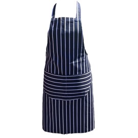 Discounted Cleaning Supplies Chefs Apron Professional Quality Blue & White Butchers Kitchen Cooks Restaurant Bistro BBQ School College Double POCKETS 100% Cotton