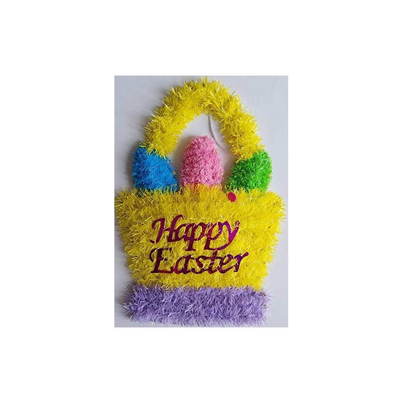 Easter Tinsel Wall Decor 14”H x 9”W x 1”D, Easter