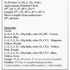 Plymouth Yarn Knitting Pattern 2600 Toria Women's Patchwork Jacket 39"-55"