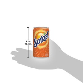 Sunkist Orange Soda Mini Soda Cans, 7.5 oz Soft Drinks Bulk Snacks Pack, Small Refrigerator & Snack Pantry Drink 12 Count Beverage Bedroom & Kitchen Supplies