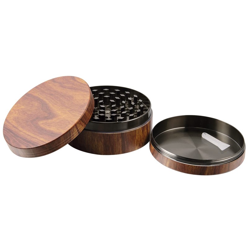 KINGTOP Grinder, Large 3" Spice Grinder (Wood Grain Brown)
