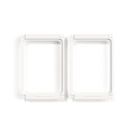 Jalove Dog Playpen, 24" Acrylic Plastic Pet Playpen with Door, Puppy Playpen, Indoor Dog Pen, Foldable, Customizable, White 2 PCS