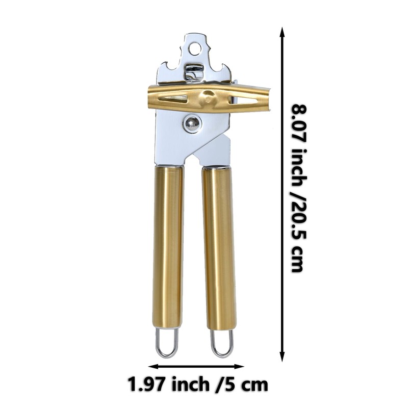 Gold All Metal Can Opener & Bottler Openers, Golden Manual