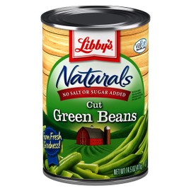 Libby's Naturals Cut Green Beans | No Added Salt, No Added Sugar | Naturally Delicious, Mild & Subtly Sweet | Crisp-Tender Bite | No Preservatives | Grown & Made in U.S. | 14.5 ounce can (Pack of 12)