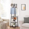 VECELO Coat Rack Freestanding,Hall Tree with Metal Basket and Storage