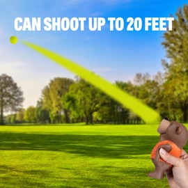 Hog Wild Bear Ball Popper Toy - Holiday Stocking Stuffer Includes 4 Soft Foam Balls - Squeeze to Pop Air Powered Balls Up to 20 Feet - for Indoor/Outdoor Play - Gift for Kids, Girls, Boys