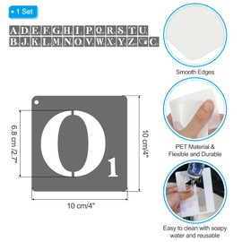 PATIKIL 2.5 Inch Plastic Letter and Number Stencils, 27 Pcs Reusable Alphabet Stencils for Painting Spraying on Wall, Wood, Fabric