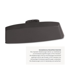 Estika Window Water Slot Caps, Pack of 25, Grey 36 mm, Window Ventilation Cover, Window Ventilation, Window Hinge Cover, Window Sweat Water