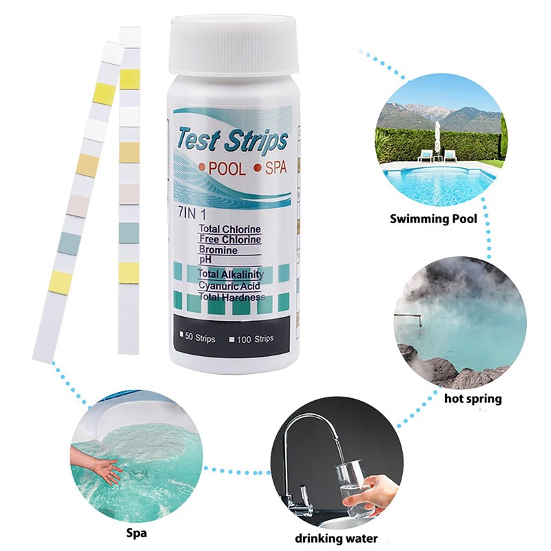 JUMXSRLE Pool and Spa Test Strips, 7 in 1 Quick