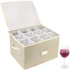 LotFancy Stemware Storage Container, Hard Shell, Stackable Wine Glass Storage