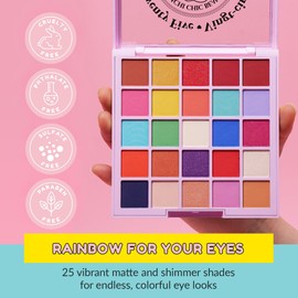 KimChiChic Beauty Twenty Five Eyeshadow Palette - 25 Matte & Shimmer Shades, Cruelty Free & Vegan Send Me Sprinkles 0.5oz