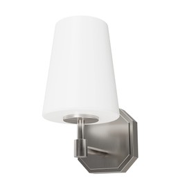 Hunter - Nolita 1-light Brushed Nickel, Small Sconce Light, Dimmable, Modern Style, for Bedrooms, Kitchens, Foyers, Bathrooms - 19889