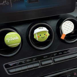 Losflaraz Tennis Car Air Freshener Vent Clip Set (3 Pack), Plaster Diffuser, Cute Car Accessories (Essential Oil Not Included)