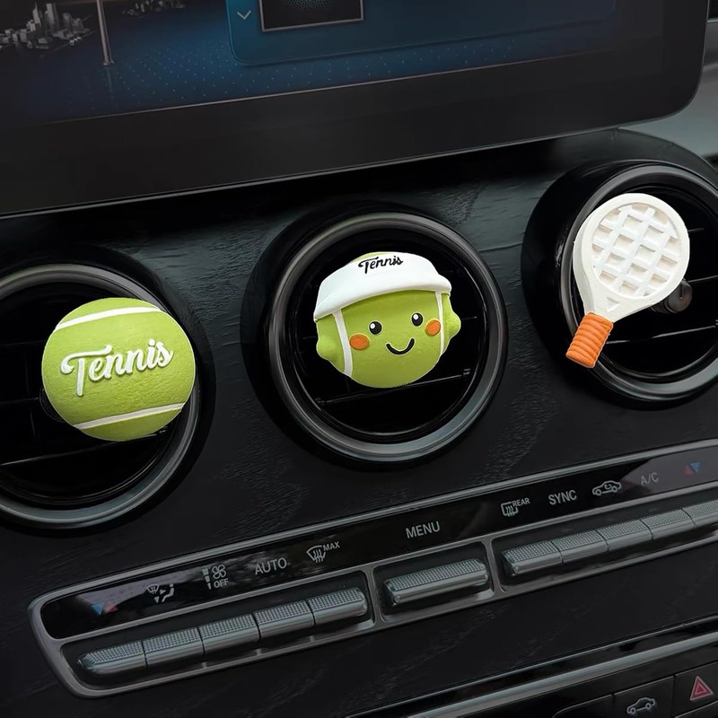 Losflaraz Tennis Car Air Freshener Vent Clip Set (3 Pack),